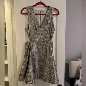 Alice + Olivia Metallic Cut Out Dress